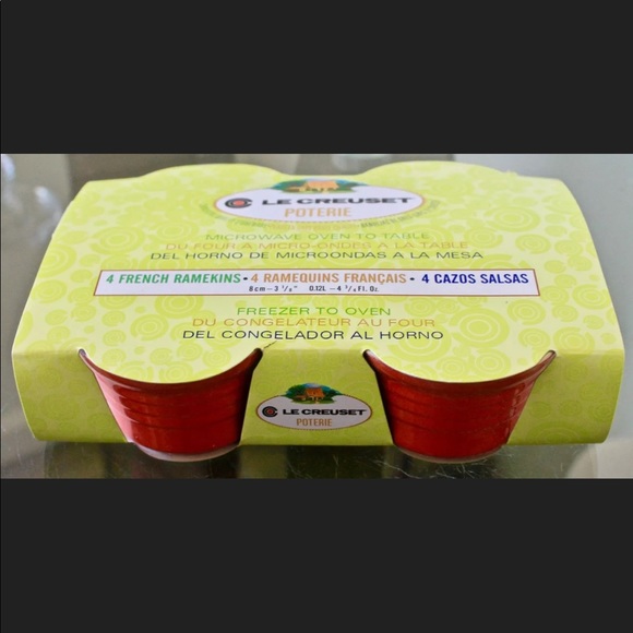 LE CREUSET POTERIE RED FRENCH RAMEKINS STONEWARE - Picture 5 of 5